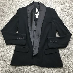 Haute Hippie Tuxedo Blazer Jacket Womens Size 8 Long Sleeve Lined Black